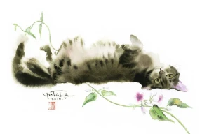 Ускользающие кошки японского художника: «Позвольте рассказать вам, как расслабляется ваш кот»